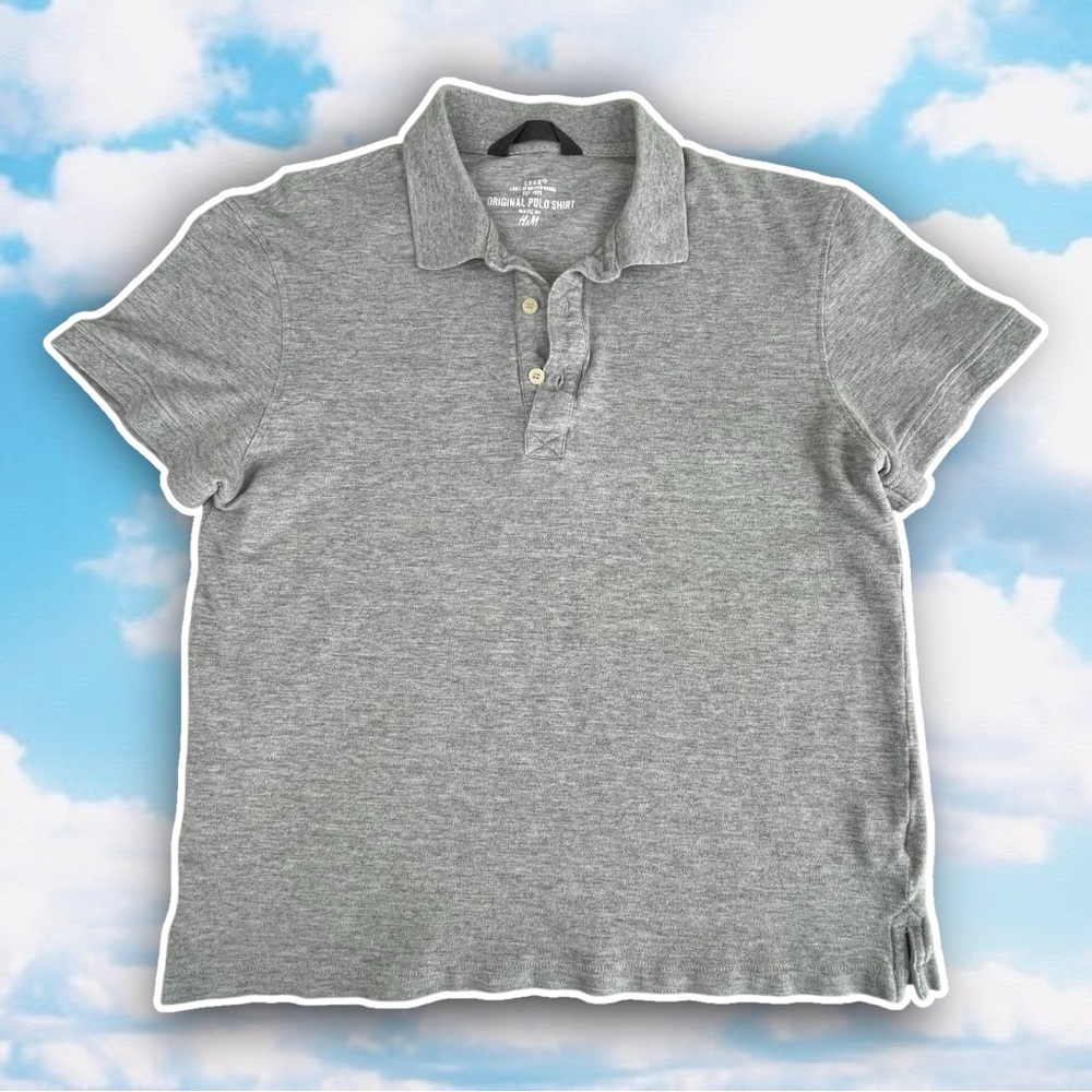 ❤️ H&M Short Sleeve Pique Polo Shirt Preppy Country Club Quiet Luxury Academia